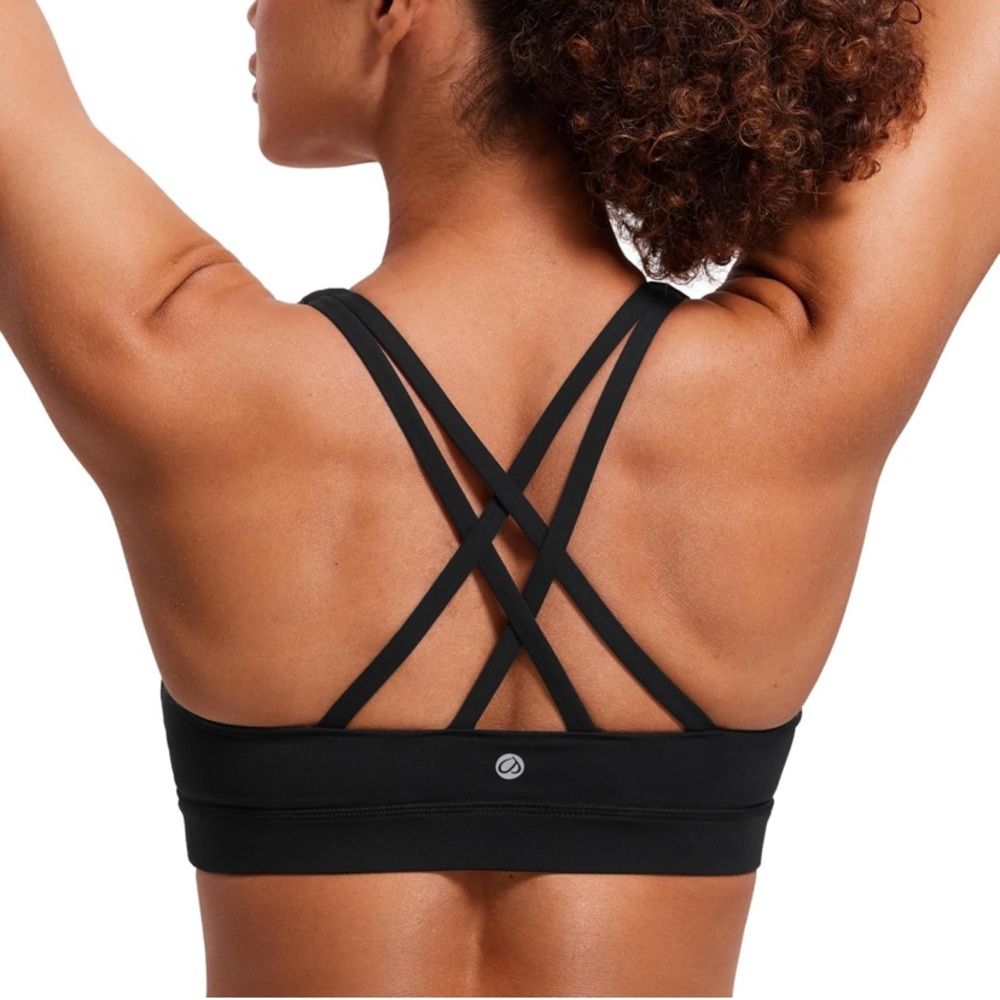 CRZ YOGA Black Crossback Sports Bra